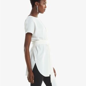 MM Lafleur Selena tunic top, white/ivory tie waist XS/S